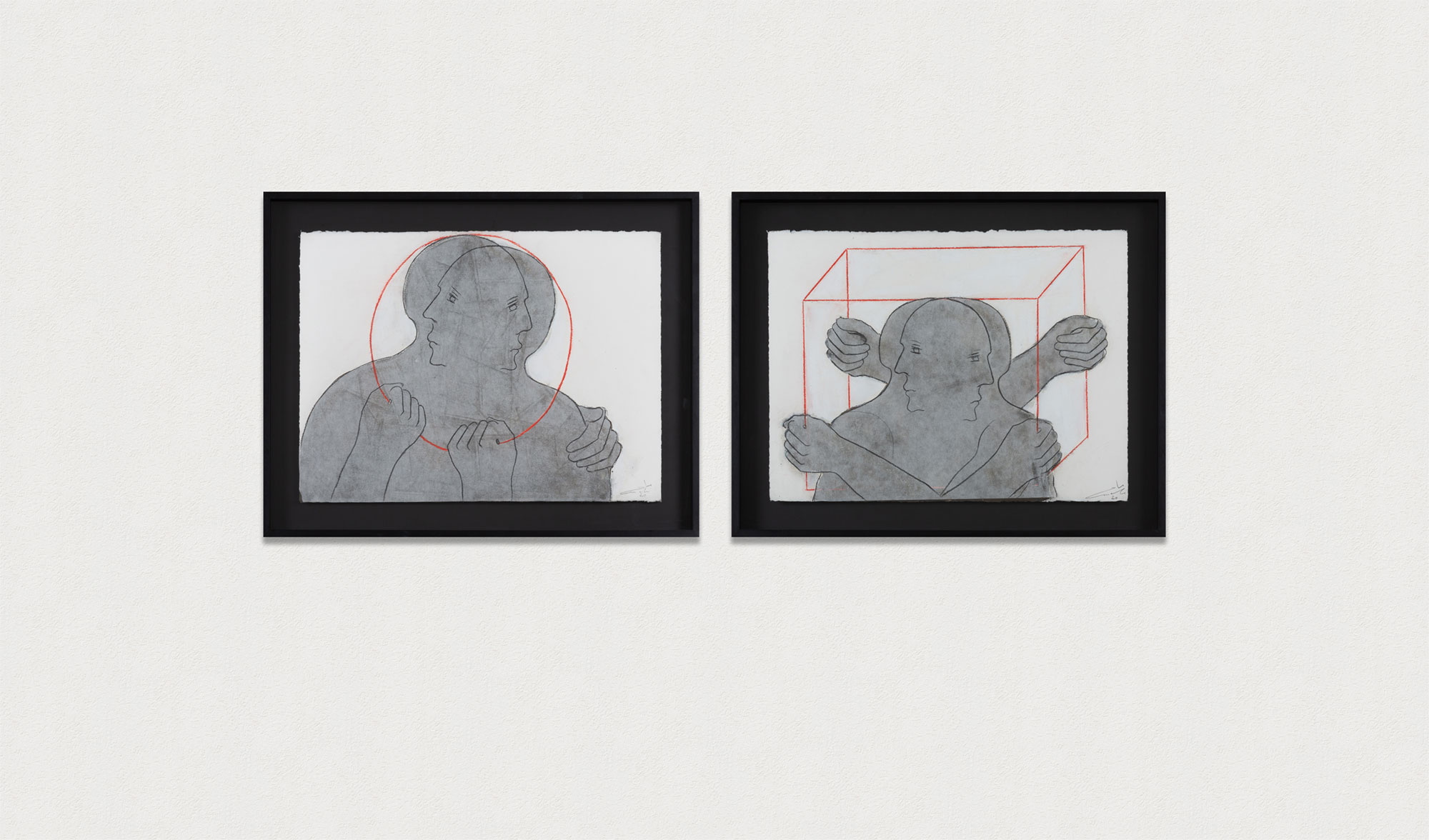 SANS TITRE, 2020
Goudron, papier de soie sur papier arches 57 x 76 cm chacune
Signée et datée en bas à droite