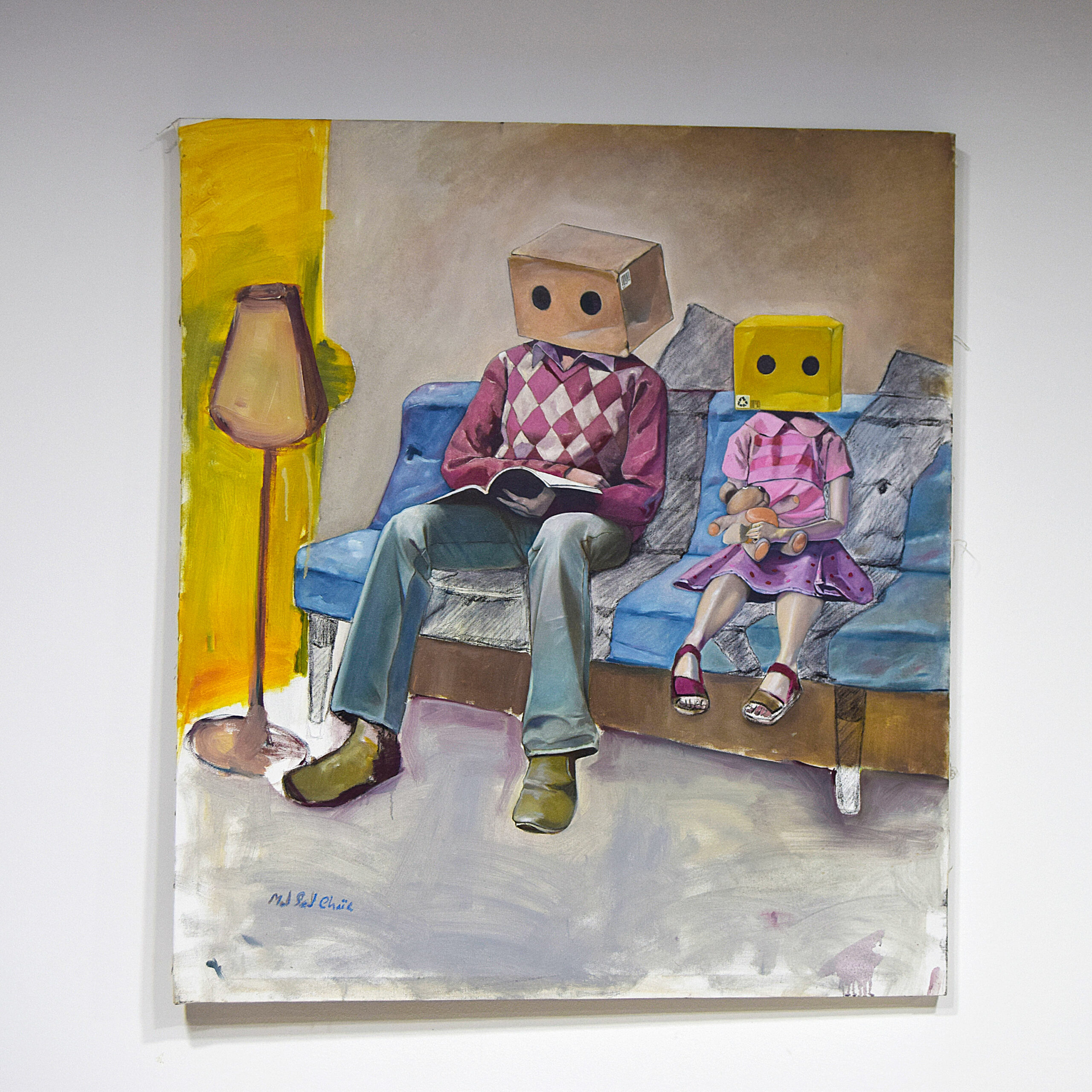 Mohamed Said Chair - THE WAITING ROOM - Huile sur toile 87 x 98 cm