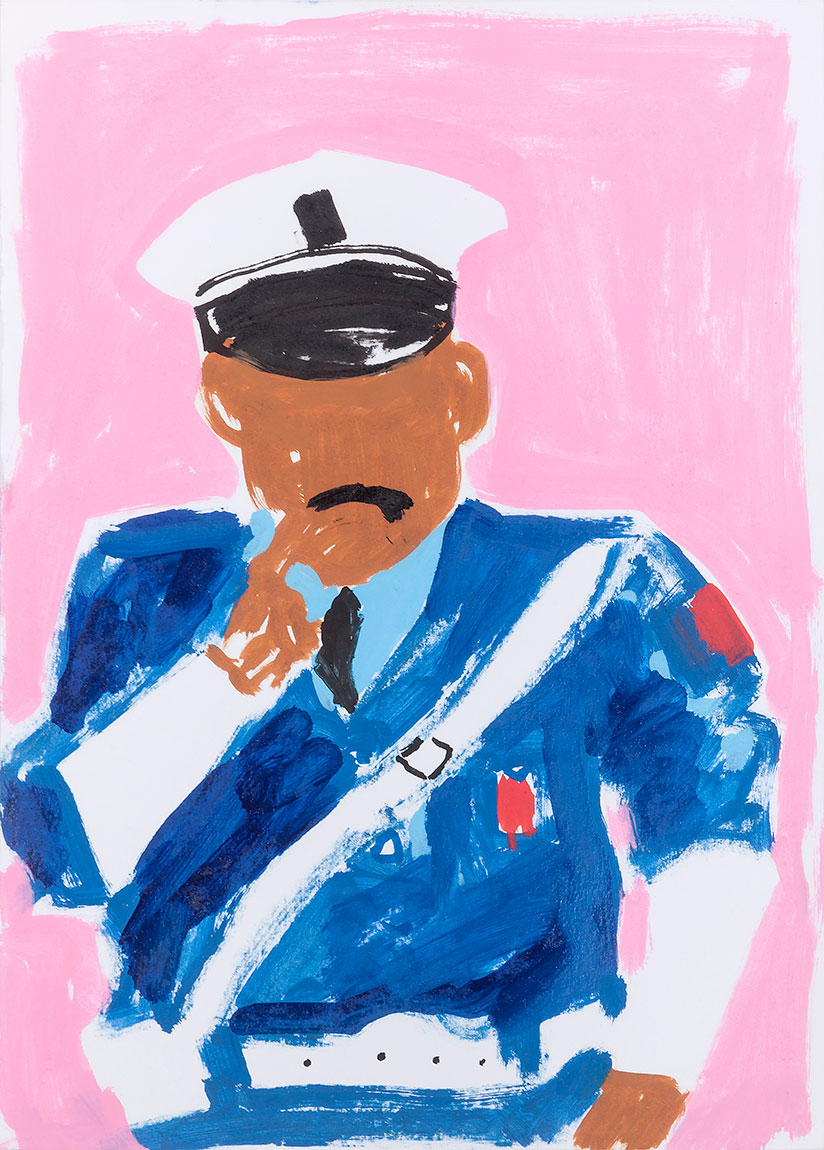 Anuar Khalfi - THE POLICE 007 - Marqueur sur papier - 38 x 32 cm