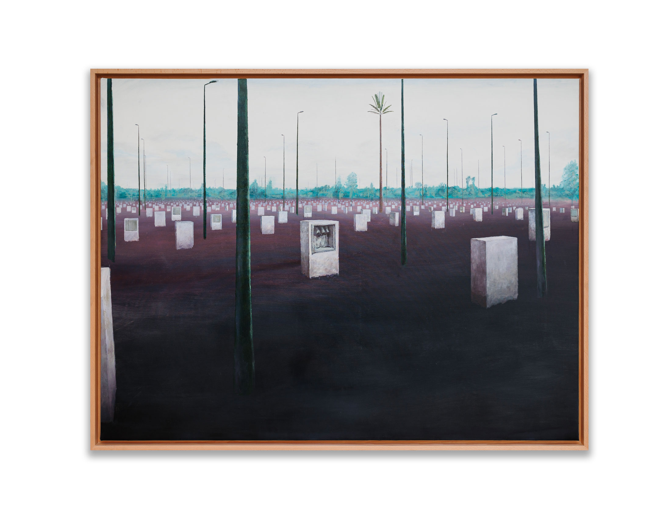 Cement cemetery, 2022.Peinture à l’huile sur toile. Signée au dos.150 x 200 cm.