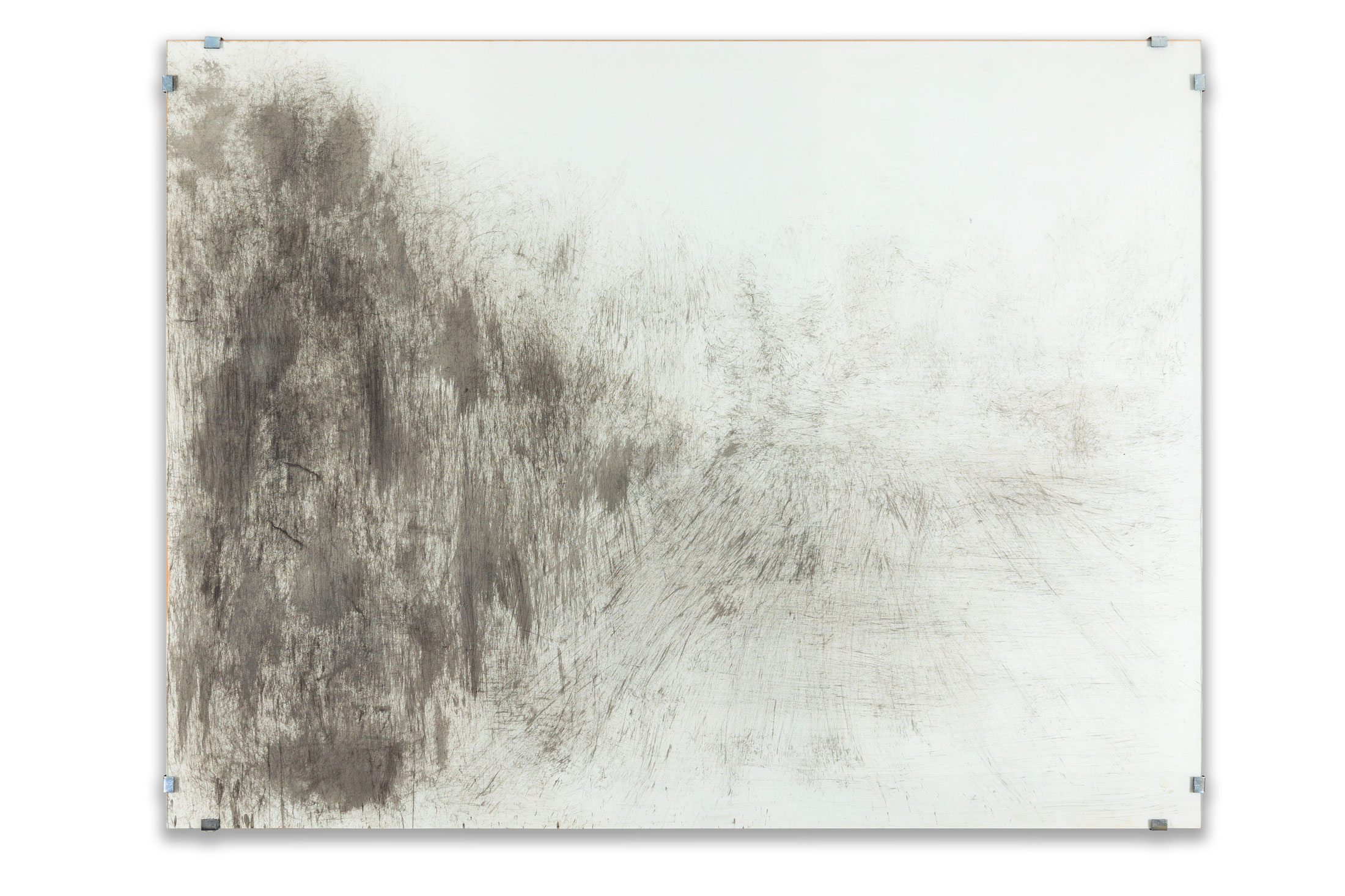 “ In pitch dark, I go walking in your landscape ” I, 2021.
Encre sur papier Signée au dos 150 x 197 cm.