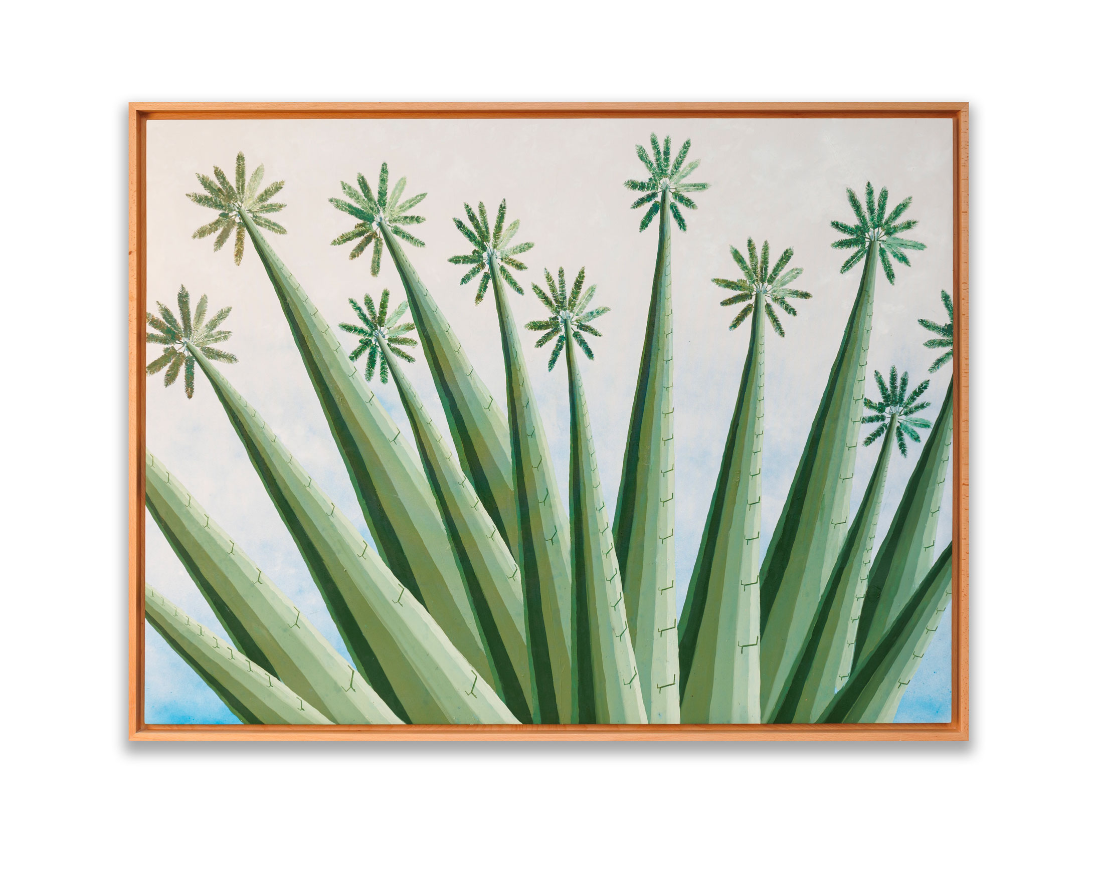 Weird palm trees, 2022.Technique mixte sur toile Signée au dos.150 x 200 cm.