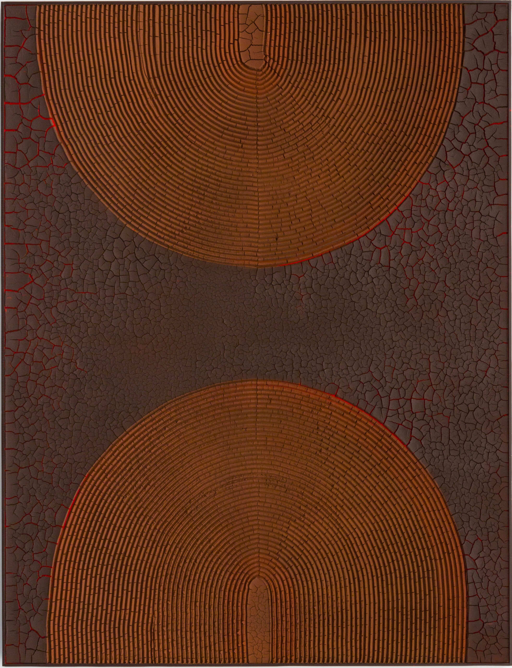 ROOTS, 2022. Terre crue et pigments sur panneau en bois. 170 x 130 cm.