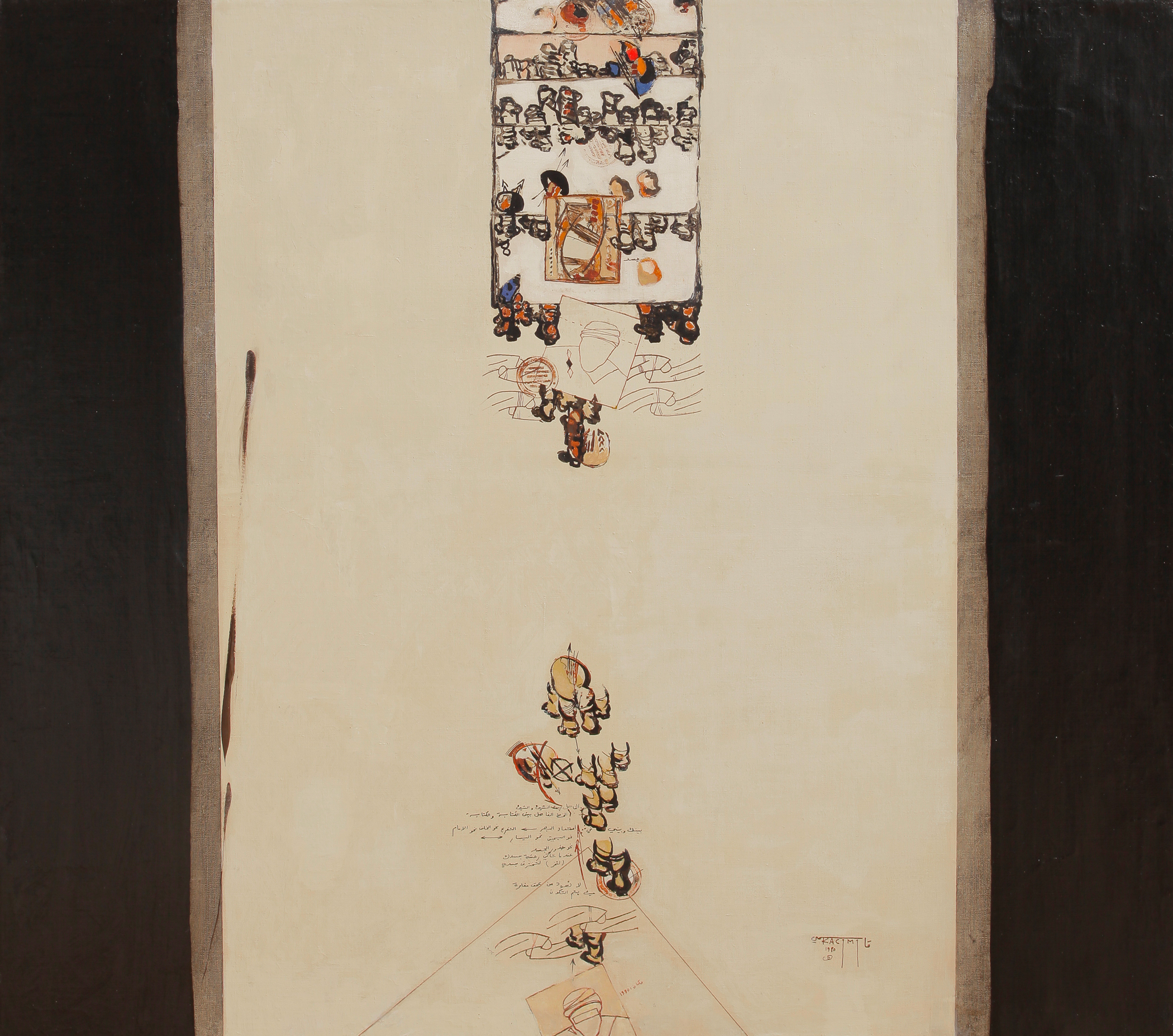 SANS TITRE, 1980. Acrylique sur toile. Signée et datée en bas à droite. 100 x 100 cm