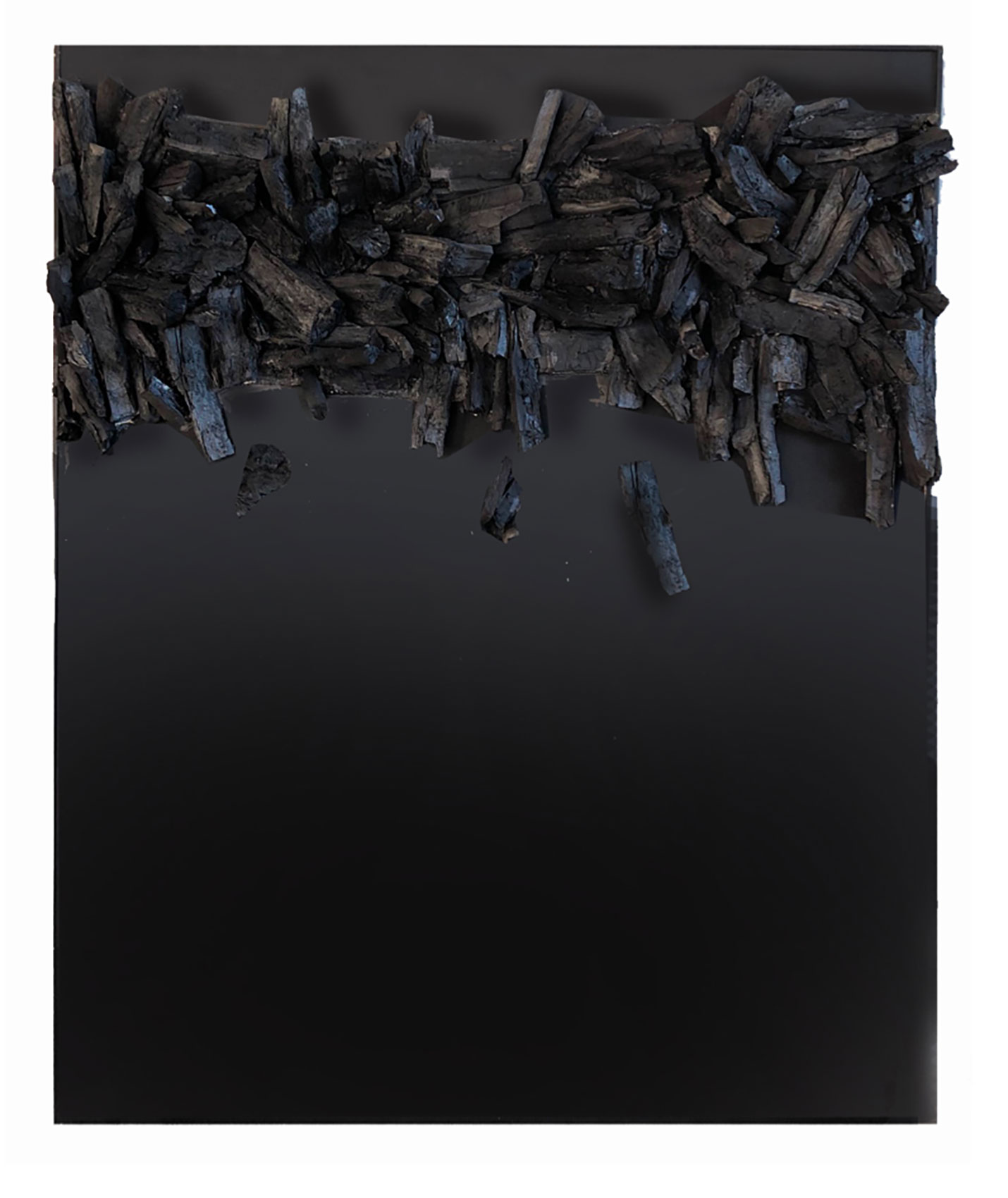« BLACK GOLD»
Year: 2022
Medium: Charcoal on wood
Dimensions: 150 x 120 x 12 cm