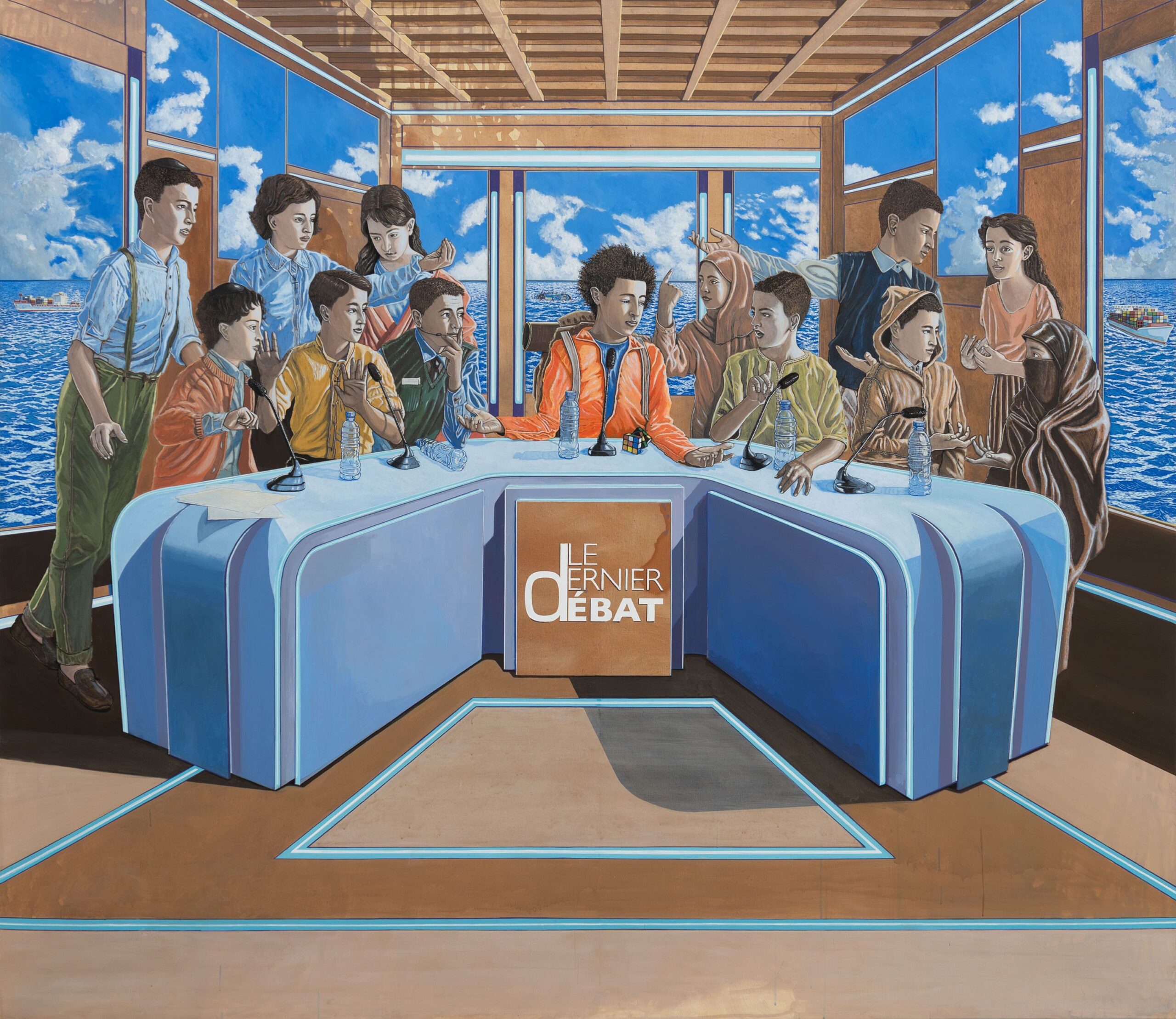 MARIAM-ABOUZID-SOUALI-(NÉÉ-EN-1989)-LE-DERNIER-DÉBAT,-2020-Acrylique-sur-toile-200-x-230-cm-min