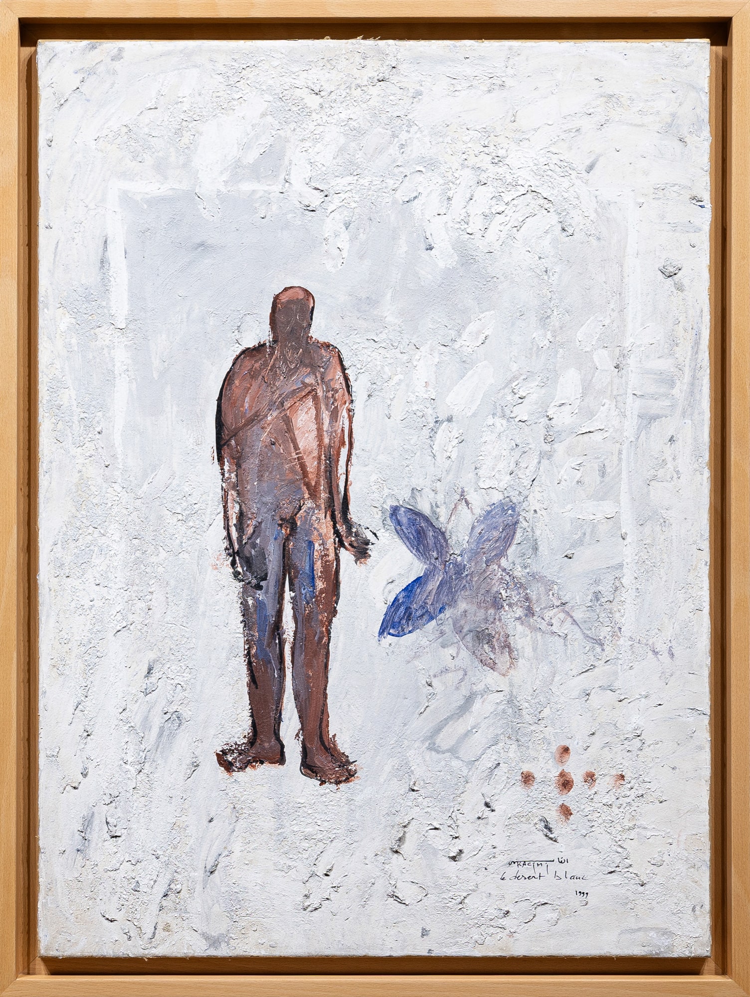 MOHAMMED-KACIMI-(1942-2003)-LE-DESERT-BLANC,-1999-Technique-mixte-sur-papier-marouflé-sur-toile-Signée,-datée-et-titrée-en-bas-à-droite-min