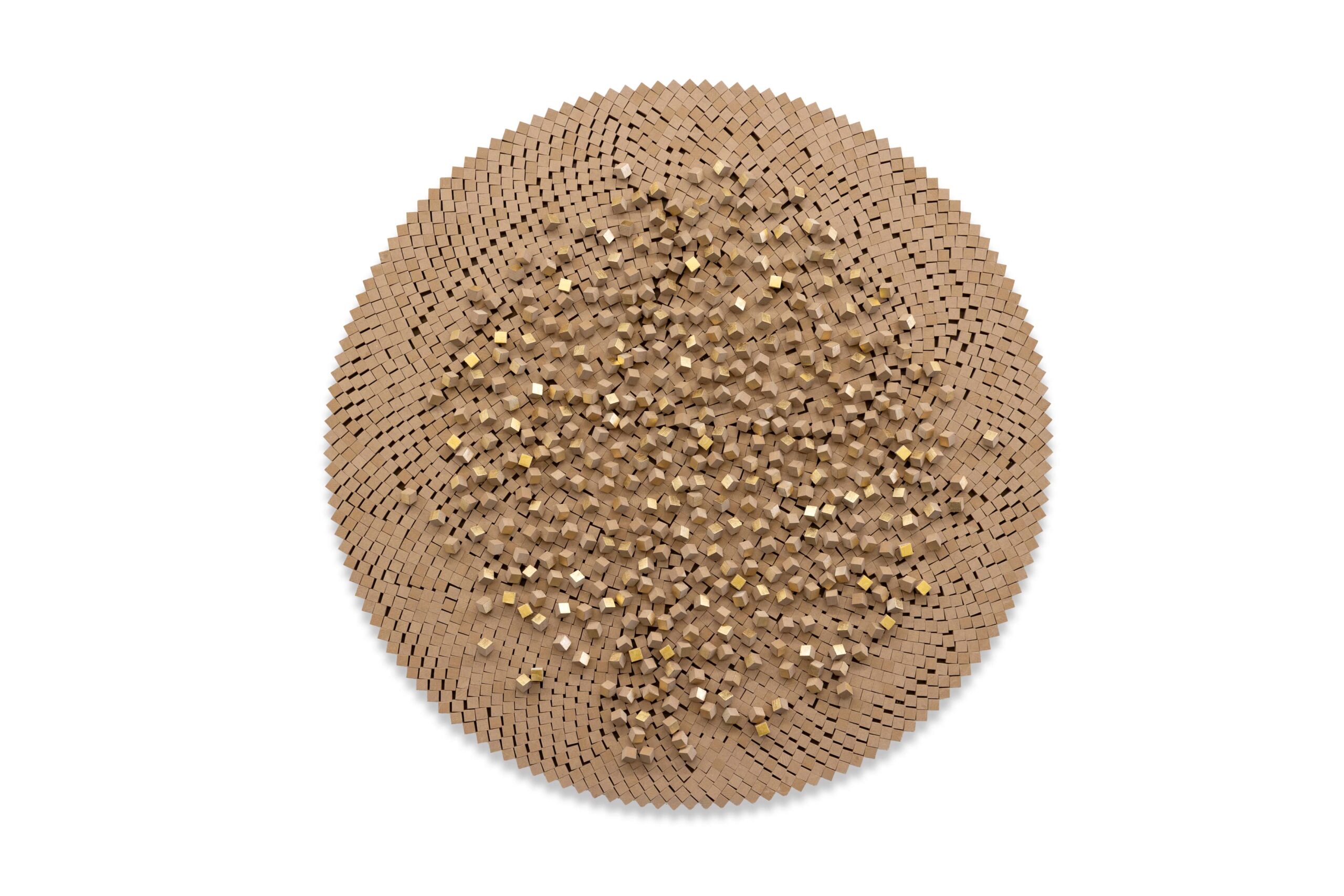 Hassan Darsi - Soulèvement XIV / Intifada XIV, 2024 Wood and ink stamp Diam. 120 x 8 cm